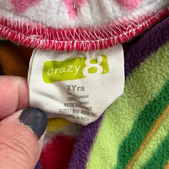 Crazy 8 Fleece Colorful Hearts Hoody and Matching Skirt Set 3t - Picture 3 of 6